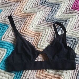 The nude Label CUT OUT BRA WIDE STRAP - GOTS COTTON black xs nwt